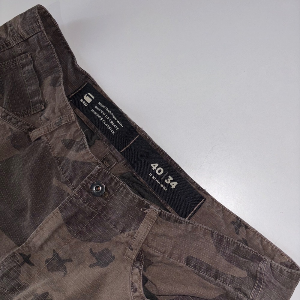 G-Star Raw Rovic Zip 3D Regular Tapered Cargo Pants Camo Ripstop 40x34 31 Inseam